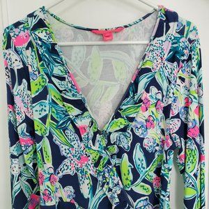 Lilly Pulitzer Jessalynne Wrap Romper Size L, EUC